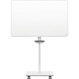 Mobiles Flipchart Nobo Move & Meet, abnehmbares Whiteboard, magnetisch, B 714 x T 1200 x H 453 mm, Stahl, weiß