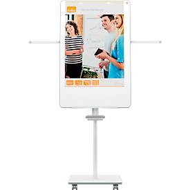 Mobiles Flipchart Nobo Move & Meet, abnehmbares Whiteboard, magnetisch, B 714 x T 1200 x H 453 mm, Stahl, weiß