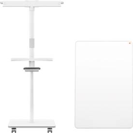 Mobiles Flipchart Nobo Move & Meet, abnehmbares Whiteboard, magnetisch, B 714 x T 1200 x H 453 mm, Stahl, weiß