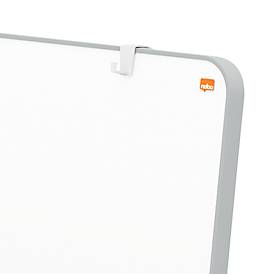 Mobiles Flipchart Nobo Move & Meet, abnehmbares Whiteboard, magnetisch, B 714 x T 1200 x H 453 mm, Stahl, weiß