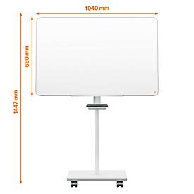 Mobiles Flipchart Nobo Move & Meet, abnehmbares Whiteboard, magnetisch, B 714 x T 1200 x H 453 mm, Stahl, weiß