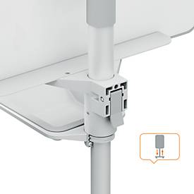 Mobiles Flipchart Nobo Move & Meet, abnehmbares Whiteboard, magnetisch, B 714 x T 1200 x H 453 mm, Stahl, weiß