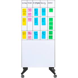 Mobiles Glasboard Legamaster, weiß, magnethaftend, doppelseitig nutzbar, B 900 x H 1750 mm