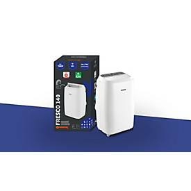Mobiles Klimagerät FRESCO 140, 2-in-1, bis 4 kW Kühlleistung, max. 400 m³/h, bis 55 m², Entfeuchtung bis 36 l/Tag, WiFi, Timerfunktion, weiß