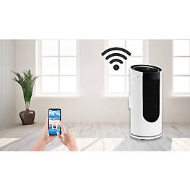Mobiles Klimagerät FRESCO 900W, 2-in-1, bis 2,6 kW Kühlleistung, max. 380 m³/h, bis 30 m², Entfeuchtung bis 25 l/Tag, WiFi, Timerfunktion, schwarzweiß