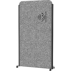 Mobiles MAUL Stellwandsystem MAULcocoon Akustik, B 1000 x H 1800 mm, dunkelgraue Oberfläche, anthrazit
