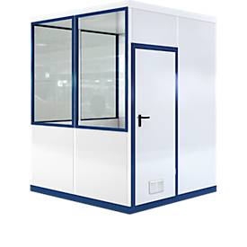 Mobiles Raumsystem WSM, L 2045 x B 2045 mm, für Innen, mit oder ohne Fußboden, grauweiß RAL 9002/enzianblau RAL 5010