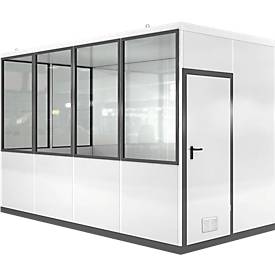 Mobiles Raumsystem WSM, L 4045 x B 2045 mm, für Innen, ohne Fussboden, grauweiss RAL 9002/anthr.grau RAL 7016