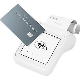 Mobiles SumUp Solo Kartenterminal mit integriertem Thermodrucker und All-in-One-Funktion zur Zahlung, Belegausgabe und Rückerstattung
