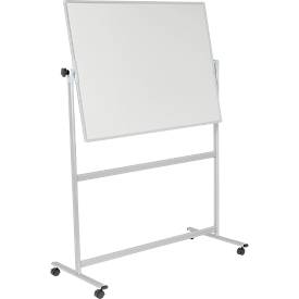 Mobiles Whiteboard Franken U-Act! Line®, Querformat, 2-seitig nutzbar, Stahl weiß emailliert & Aluminium, magnethaftend, Ablageleiste, B 1400 x H 1880 mm