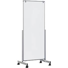 Mobiles Whiteboard MAULpro easy2move, beidseitig, magnethaftend, Doppel-Lenkrollen, 1000 x 1800 mm