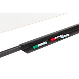 Mobiles Whiteboard Rocada Natural, drehbar, magnethaftend, Ablageschale, Stahl auf Holz, B 1500 x H 1000 mm