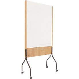 Mobiles Whiteboard Rocada Natural, drehbar, magnethaftend, Stahl auf Melaminholzplatte, Tafelfläche mit B 1000 x H 1200 mm