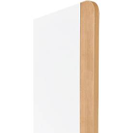 Mobiles Whiteboard Rocada Natural, drehbar, magnethaftend, Stahl auf Melaminholzplatte, Tafelfläche mit B 1000 x H 1200 mm