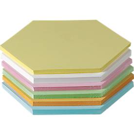 Moderationskarten, wabenförmig, Kantenlänge 95 mm, 250 Stück