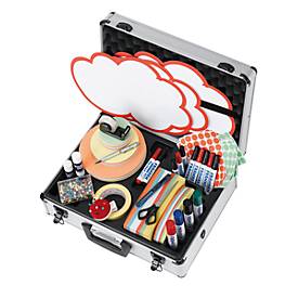 Moderationskoffer Franken Profi, silber/schwarz, Aluminium, inkl. Moderations-Set mit 2.500 Teilen