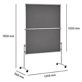 Moderationswand Legamaster ECONOMY, Filz - klappbar, grau