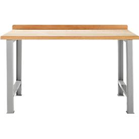 Modulare Werkbank Schäfer Shop Select, Grundeinheit, Buche Multiplexplatte, bis 500 kg, B 1500 x T 700 x H 840 mm, Weißaluminium ral 9006