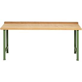 Modulare Werkbank Schäfer Shop Select, Grundeinheit, Buche Multiplexplatte, bis 500 kg, B 2000 x T 700 x H 840 mm, Resedagrün ral 6011