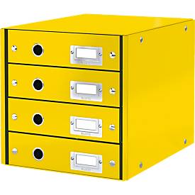 Module à 4 tiroirs Click + Store LEITZ®, en carton, jaune