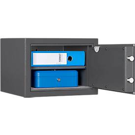 Möbeltresor Format Atlanta, 23 l, Türanschlag rechts, Doppelbartschloss, 2 Schlüssel, B 420 x T 380 x H 300 mm, graphitgrau