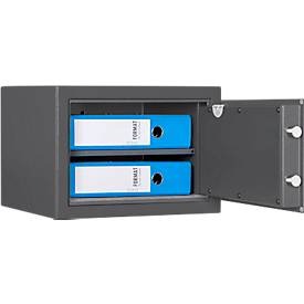 Möbeltresor Format Atlanta, 23 l, Türanschlag rechts, Doppelbartschloss, 2 Schlüssel, B 420 x T 380 x H 300 mm, graphitgrau