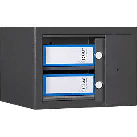 Möbeltresor Format Atlanta, 23 l, Türanschlag rechts, Doppelbartschloss, 2 Schlüssel, B 420 x T 380 x H 300 mm, graphitgrau