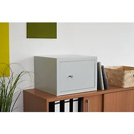 Möbeltresor Format Atlanta, 23 l, Türanschlag rechts, Doppelbartschloss, 2 Schlüssel, B 420 x T 380 x H 300 mm, lichtgrau RAL 7035