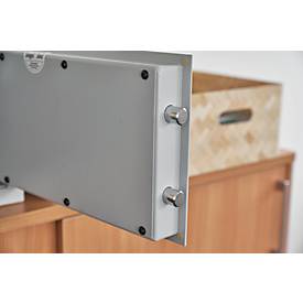 Möbeltresor Format Atlanta, 23 l, Türanschlag rechts, Doppelbartschloss, 2 Schlüssel, B 420 x T 380 x H 300 mm, lichtgrau RAL 7035