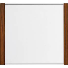 Moedel Leit- und Orientierungssysteme moedel deurlabel LMH, aluminium en houten frame, houtsoort naar keuze, polyester afdekking, zelfklevende montage, B 159,5 x H 150,5 mm, zilver/walnoot