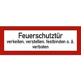 moedel Hinweisschild „Feuerschutztür verkeilen, verstellen, festbinden o. ä. verboten“, DIN 4066, selbstklebend, L 105 x B 297 mm, Folie, rot-schwarz-weiß