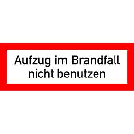 moedel Hinweiszeichen „Aufzug im Brandfall nicht benutzen“, nach VDI 6017, Folie selbstklebend, B 148 x H 52 mm