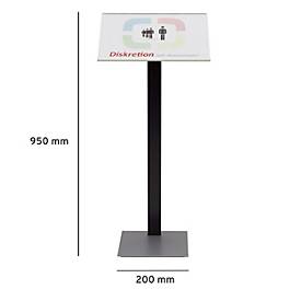 Moedel Madrid Infostativ 2.0, DIN A4, Hoch- oder Querformat, freistehend, Aluminium, mit Einleger, silber