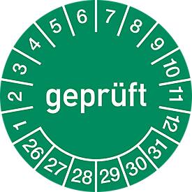 moedel Prüfplaketten 2026–2031, Folie, Ø 30 mm, 10 Stück/Bogen, langlebig, klare Jahreskennzeichnung