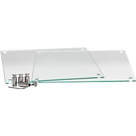 moedel Türschild GALERIE, Quadrat, Edelstahl und ESG-Glas, 4 Abstandhalter, Schraubmontage, B 150 x H 150 mm, transparent