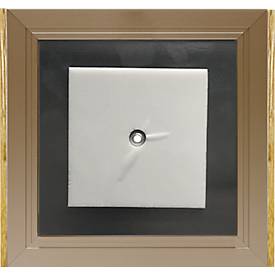 moedel Türschild LMH, Aluminium- und Holzrahmen, Holzart wählbar, Polyester-Abdeckung, Klebemontage, B 159,5 x H 150,5 mm, bronze/Ahorn