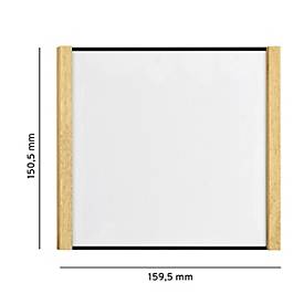 moedel Türschild LMH, Aluminium- und Holzrahmen, Holzart wählbar, Polyester-Abdeckung, Klebemontage, B 159,5 x H 150,5 mm, schwarz/Ahorn