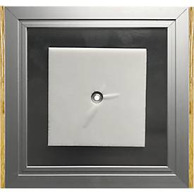 moedel Türschild LMH, Aluminium- und Holzrahmen, Holzart wählbar, Polyester-Abdeckung, Klebemontage, B 159,5 x H 150,5 mm, silber/Ahorn