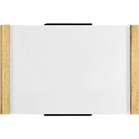 moedel Türschild LMH, DIN A6, Holz- und Aluminiumrahmen, individuell beschriftbar, Polyester-Abdeckung, Klebemontage, B 160 x H 103 mm, Ahorn