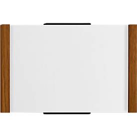 moedel Türschild LMH, DIN A6, Holz- und Aluminiumrahmen, individuell beschriftbar, Polyester-Abdeckung, Klebemontage, B 160 x H 103 mm, Eiche