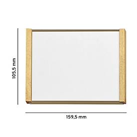 moedel Türschild LMH, DIN A6, individuell beschriftbar, Polyester-Abdeckung, Klebemontage, B 159,5 x H 105,5 mm, Aluminium, bronze/Ahorn