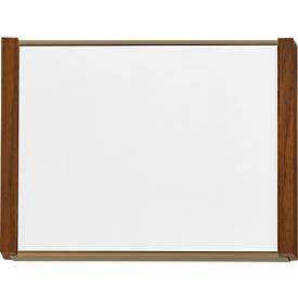 moedel Türschild LMH, DIN A6, individuell beschriftbar, Polyester-Abdeckung, Klebemontage, B 159,5 x H 105,5 mm, Aluminium, bronze/Nussbaum