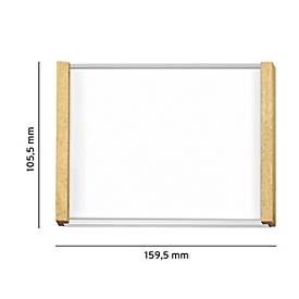moedel Türschild LMH, DIN A6, individuell beschriftbar, Polyester-Abdeckung, Klebemontage, B 159,5 x H 105,5 mm, silber/Ahorn