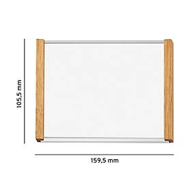 moedel Türschild LMH, DIN A6, individuell beschriftbar, Polyester-Abdeckung, Klebemontage, B 159,5 x H 105,5 mm, silber/Eiche