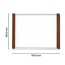 moedel Türschild LMH, DIN A6, individuell beschriftbar, Polyester-Abdeckung, Klebemontage, B 159,5 x H 105,5 mm, silber/Nussbaum