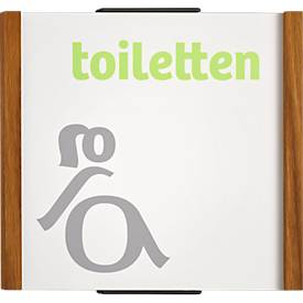moedel Türschild LMH, Holzrahmen, individuell beschriftbar, Polyester-Abdeckung, Klebemontage, B 160 x H 148 mm, Eiche