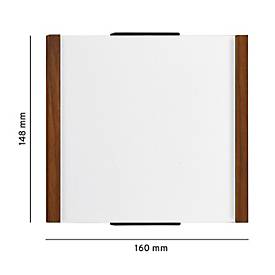 moedel Türschild LMH, Holzrahmen, individuell beschriftbar, Polyester-Abdeckung, Klebemontage, B 160 x H 148 mm, Nussbaum