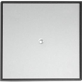 moedel Türschild Madrid, Aluminiumrahmen, individuell beschriftbar, Polyester-Abdeckung, Klebemontage, B 150 x H 150 mm, schwarz