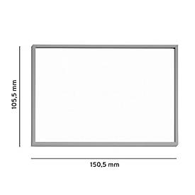 moedel Türschild Madrid, DIN A6, Querformat, Aluminiumrahmen, Polyesterabdeckung, Klebemontage, B 150,5 x H 105,5 mm, silber
