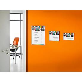 moedel Türschild Madrid Silver Line, Aluminiumrahmen, entspiegelte Acrylglasscheibe, Schiebeführung, selbstklebend, B 150 x H 150 mm, alusilber